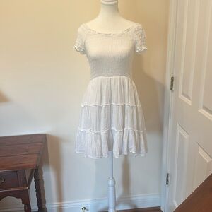 American Eagle White Tiered Dress
